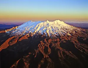 Volcanism: Aerial view of Mount Ruapehu North Island New Zealand