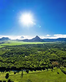 Mauritius: Aerial view of the mountain Trois Mamelles, Mauritius