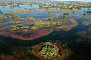 Deltas: Aerial view of Okavango Delta