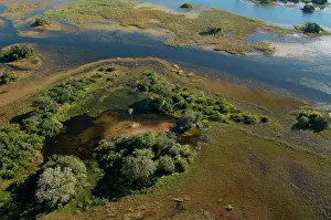 Deltas: Aerial view of Okavango Delta