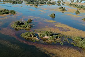 Deltas: Aerial view of Okavango Delta