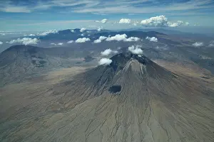 Volcano: Aerial view, Ol Doinyo Lengai volcano, volcanic