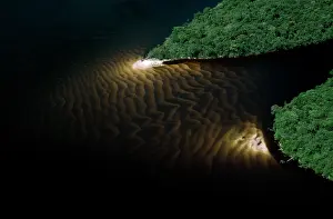 Spits: Aerial view of Rain Forest, Caroni River with sandbars