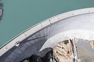Home: Aerial view of reservoir dam Barrage du Vieux Emosson