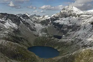 Styria: Aerial view, Schladminger Tauern with first snow