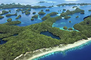 Archipelago: Aerial view of small tropical archipelago many small