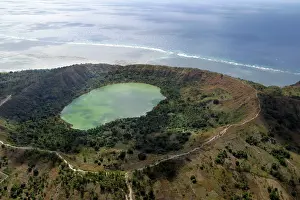 Comoros: Aerial view of small volcano, Mayotte, Comoros Islands