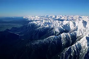 Unpolluted: Aerial view of the Southern Alps above the