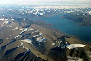 Evironment: Aerial view of the Spitzbergen, south Svalbard