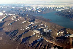 Evironment: Aerial view of the Spitzbergen, south Svalbard