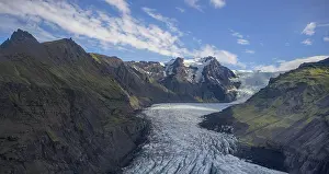 Rfajkull: Aerial view Svinafellsjnkull, Austurland, Iceland