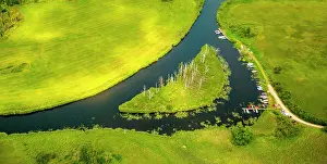 Germ: Aerial view, Trittelwitz Waterway, Peene River