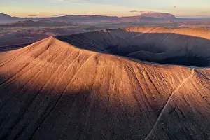Myvatni: Aerial view of the tuffring crater Hverfjall in