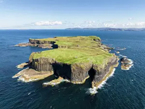 Basalt: Aerial view of the uninhabited rocky island of S