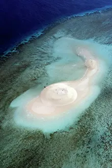 Comoros: Aerial view of white sand beach, Mayotte, Comoros Islands