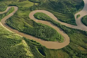 Bends: Aerials Yukon River Waterhshed. White River. Stewart