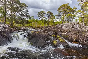 Affric: Affric River - wild river Affric cascading through