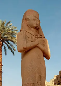 Ruin: Africa, Egypt, Luxor. Close view of a statue in the Valley