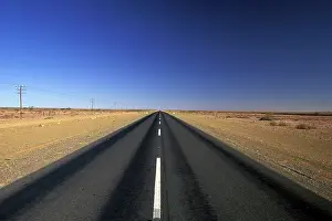 Roadway: Africa, Namibia, Asab. Desert highway 81