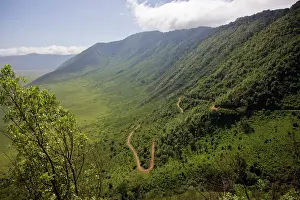 Ascent: Africa. Tanzania. Steep ascent on the road