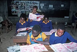 Classroom: African primary school children in rural classroom
