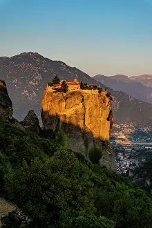 Spotlighted: Agia Triada Monastery at sunrise, Meteora monastery