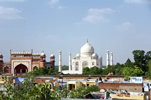Mausoleum: Agra, India. The Taj Mahal from a distance