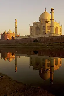 Agra: Agra, India. THe Taj Mahal at sunset