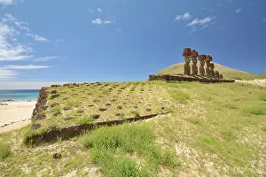 Platform: Ahu platform and Moais statues of the Ahu Nau Nau