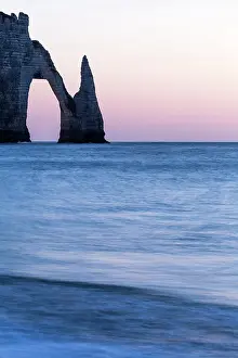 Etretat: Aiguille d'Etretat and Porte d'Aval in the evening