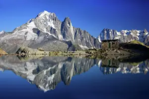 Districts: The Aiguilles de Chamonix mountains reflected in
