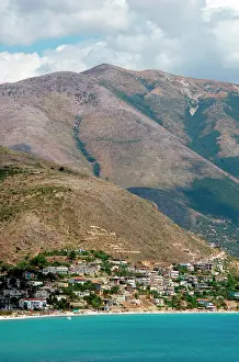 Prisma: Albania, Qeparo beach with mountainous landscape