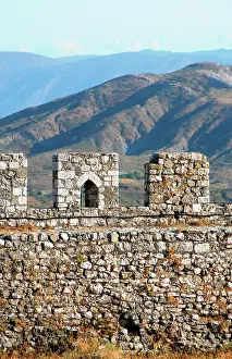 Fortified: Albania, Shkodra. Detail of the Rozafa castle