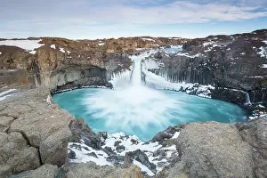 Skjalfandafljot: Aldeyjarfoss waterfall situated on the Skjalfandafljot
