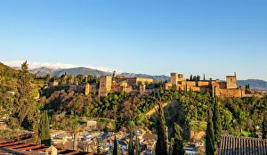 Nevada: Alhambra on the Sabikah hill at sunset, Moorish