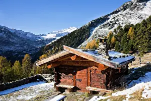 Larix: The alp Peder: Stieralm in late fall autumn