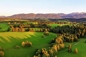 Foothills: Alpine foreland in the evening light, Ammergau Alps