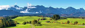 Foothills: Alpine foreland near Fussen, behind it the Allgau