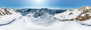 Stubai: Alpine panorama, Mitterzeigerkogel, aerial view