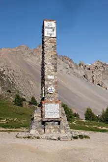 Marked: Alpine pass Col de l'Izoard, pass mark, monument