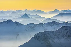 Zugspitze: Alps, on the summit of the Zugspitze in winter