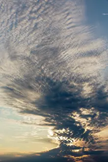 Spreading: Altocumulus clouds spreading in the evening. Kalahari