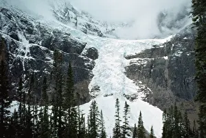 Cirque: ANGEL GLACIER -showing icefall/snowfall from cirque