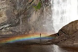 Prismatic: Angler in front of the waterfall, Parc de la Chute