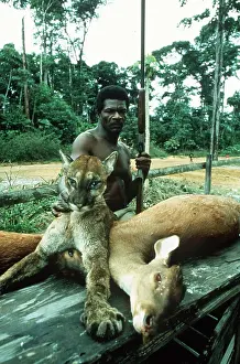 Hunter: Animal Exploitation - Hunter with kill, puma and deer