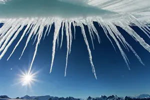Pointed: Antarctica, Icicles hang from melting iceberg