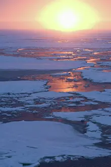 Crack: Antarctica, Lazarev sea. Brokern pack ice
