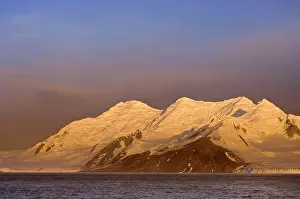 Livingston: Antarctica, Livingston Island. Sunset at