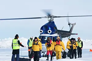 Helicopter: Antarctica, Snow Hill Island. Passenger