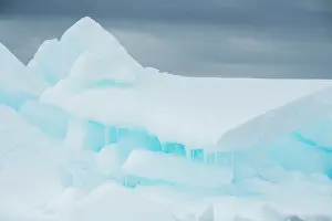 Iceberg: Antarctica, Weddell Sea, Snow Hill. Detail of iceberg with